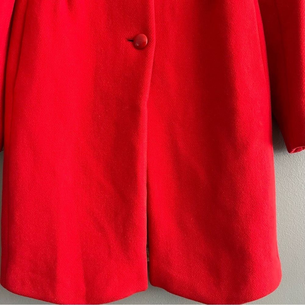 J. Crew Pea Coat Women Wool Blend Elegant Trench Jacket Old Money Red Sz 4 - Picture 4 of 14